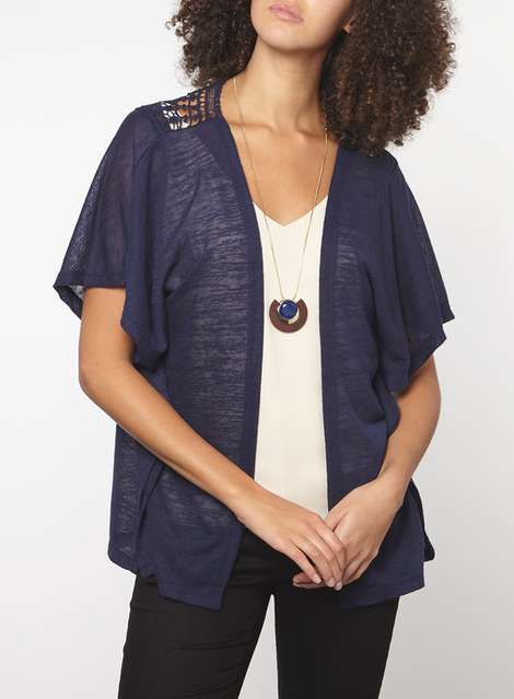 **Tall Navy Lace Cardigan